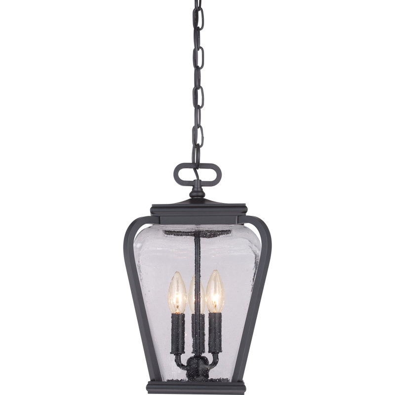 Lanterne suspendue d'extérieur noire à 3 lumières H 15,5 po Akimi Mystic
