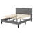 Queen Size Dark Grey Velvet Upholstered Platform Bed with Adjustable Headboard, Modern Bed Frame with Wood Slats, No Box Spring Needed-1428527537-1428527538