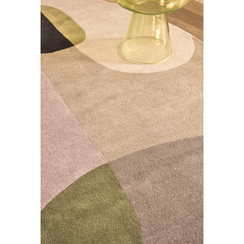 Decor Miller Handmade Wool Abstract Area Rug, Brown;Pink;Beige, Novelty 8'2 x 11'6
