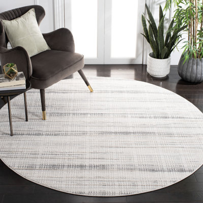 Tapis en polypropylène tissé à la machine en ivoire / gris
