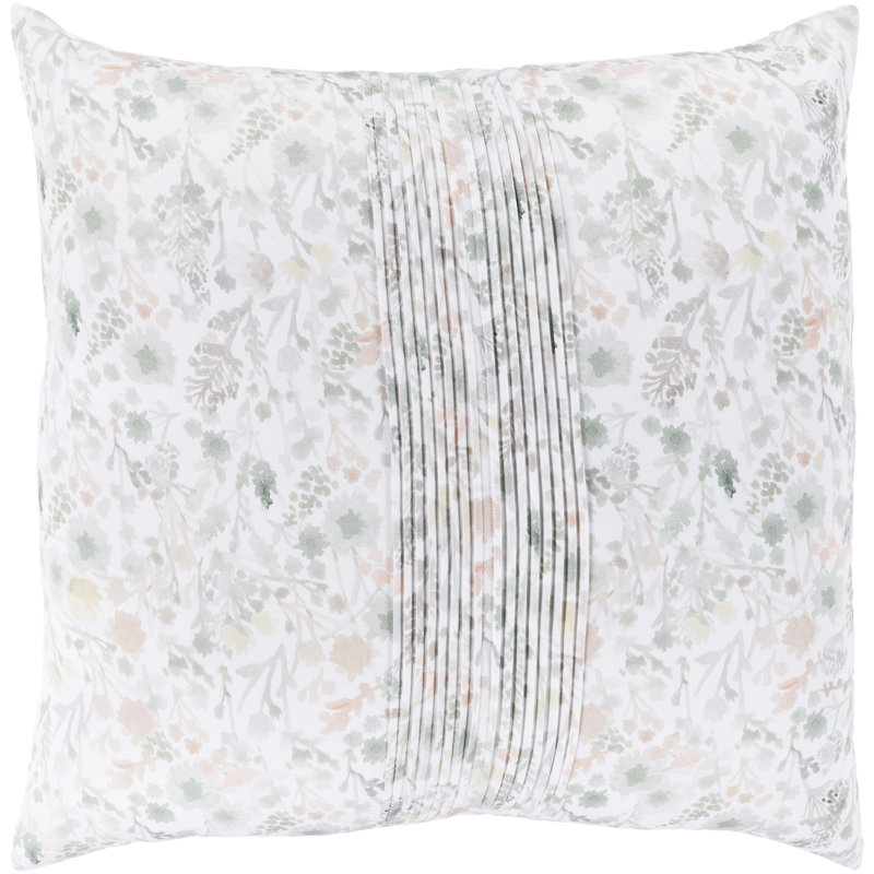 Aria Cotton Bedding Set, Ivory/Gray/Dark Green, Standard