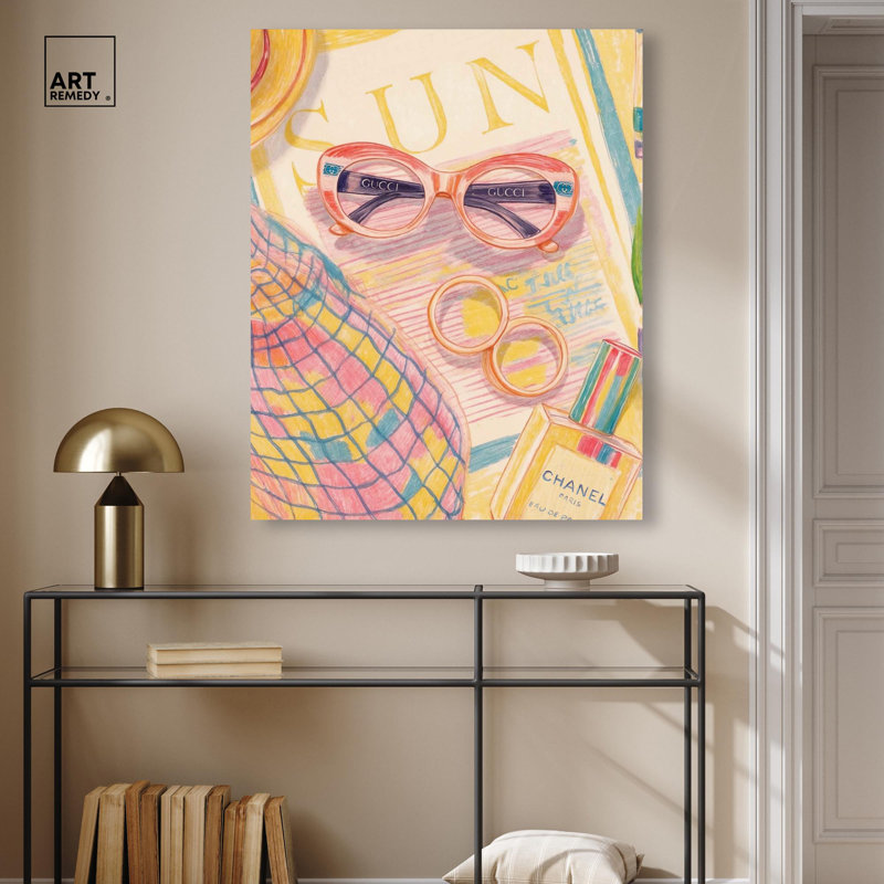 «Summer glam» par Art Remedy, H 45 po x l 36 po, Toile tendue, Toile tendue