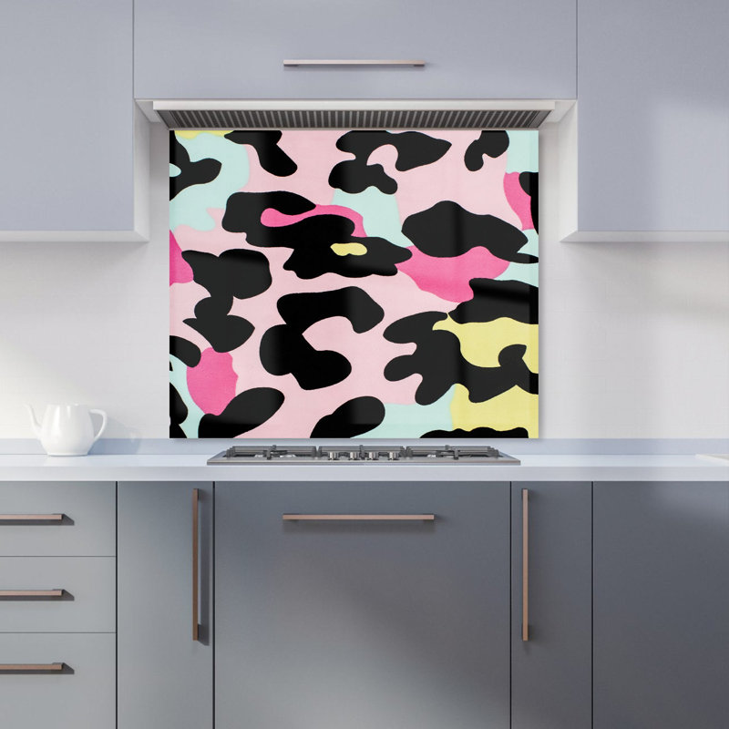 Colourful Leopard Print Premium Glass Kitchen Splashback W600mm x H750mm