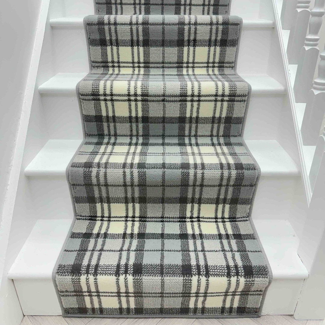 Tartan Grey Stair Runner – Soft & Durable Carpet Runner for Stairs & Staircases, Multiple Lengths