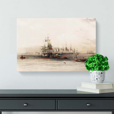 River Nile Ships In Egypt by David Roberts - Wrapped Canvas Painting