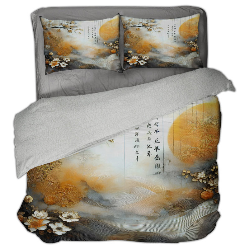 Asian Dawn Comforter Set, King Comforter + 1 Standard Pillowcase