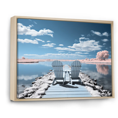 «Rine Turquoise Lakehouse Pier Of Dreams IV», reproduction sur toile