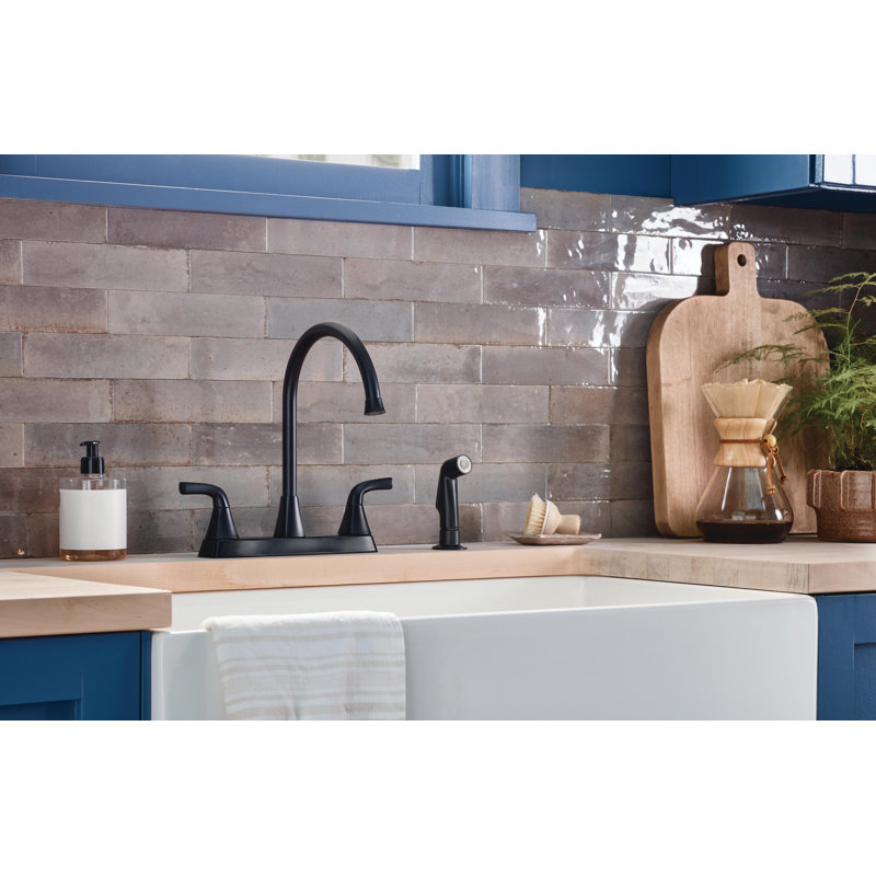 Peerless Parkwood Kitchen Faucet with Side Spray, Matte Black