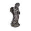 Statue ange enfant debout et tenant un oiseau