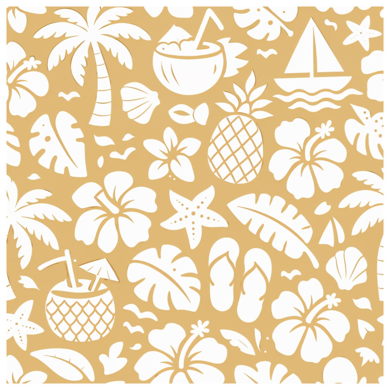 Rideaux de douche Tropical Beach, 70in W x 93in H