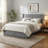 Full Size Bed Frame, Velvet Upholstered Bed Frame with Wingback Headboard, 2 Storage Drawers, No Box Spring Needed, White-1201693727-1201693714