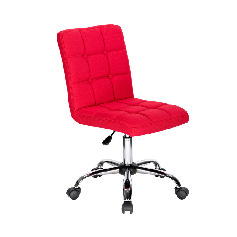 Chaise de bureau en tissu Paillere, rouge