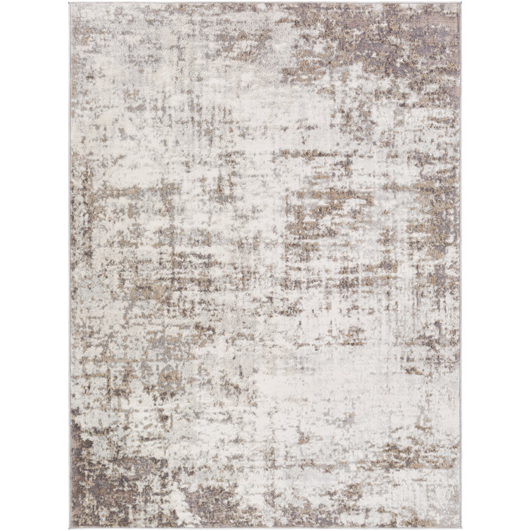 Haisley Abstract Brown/Light Grey And White  Area Rug