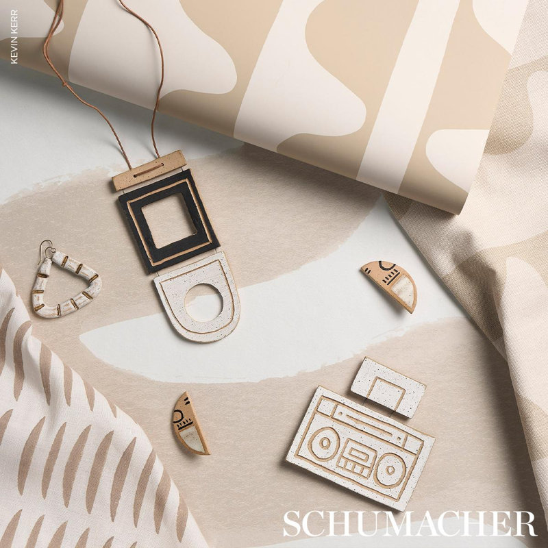 Schumacher X Hadiya Williams Drift Fabric, Wafer