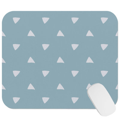 Abstract Dusty Blue Pattern I Modern Gaming Cute Office Laptop Desk Pad Gift Mat Square Rectangle Non-Slip Mousepad