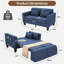 Canapé-lit convertible W-6-en-1 de 58,27 po Zhania, canapés-lits avec causeuse avec lit escamotable, dossier amovible, poches de rangement et 2 coussins, futon moderne en lin pliable pour petits espaces-917001056-876263686