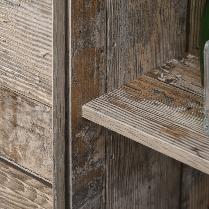 Porte coulissante avec garde-manger et buffet - Armoire de cuisine rustique en bois rétro