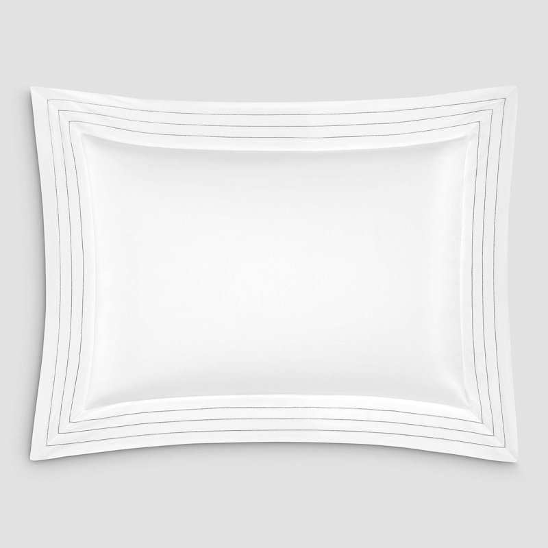 Taie d'oreiller en mélange de lin Eden, Blanc neige, Euro
