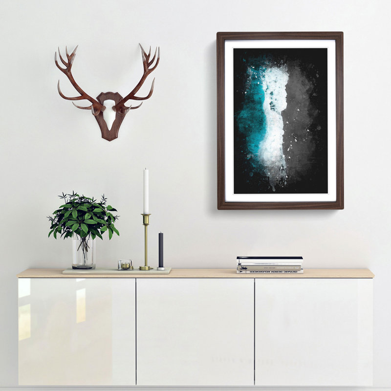 Australian Seascape View - Framed Print, 63cm H x 45cm W x 2cm D, Walnut Framed