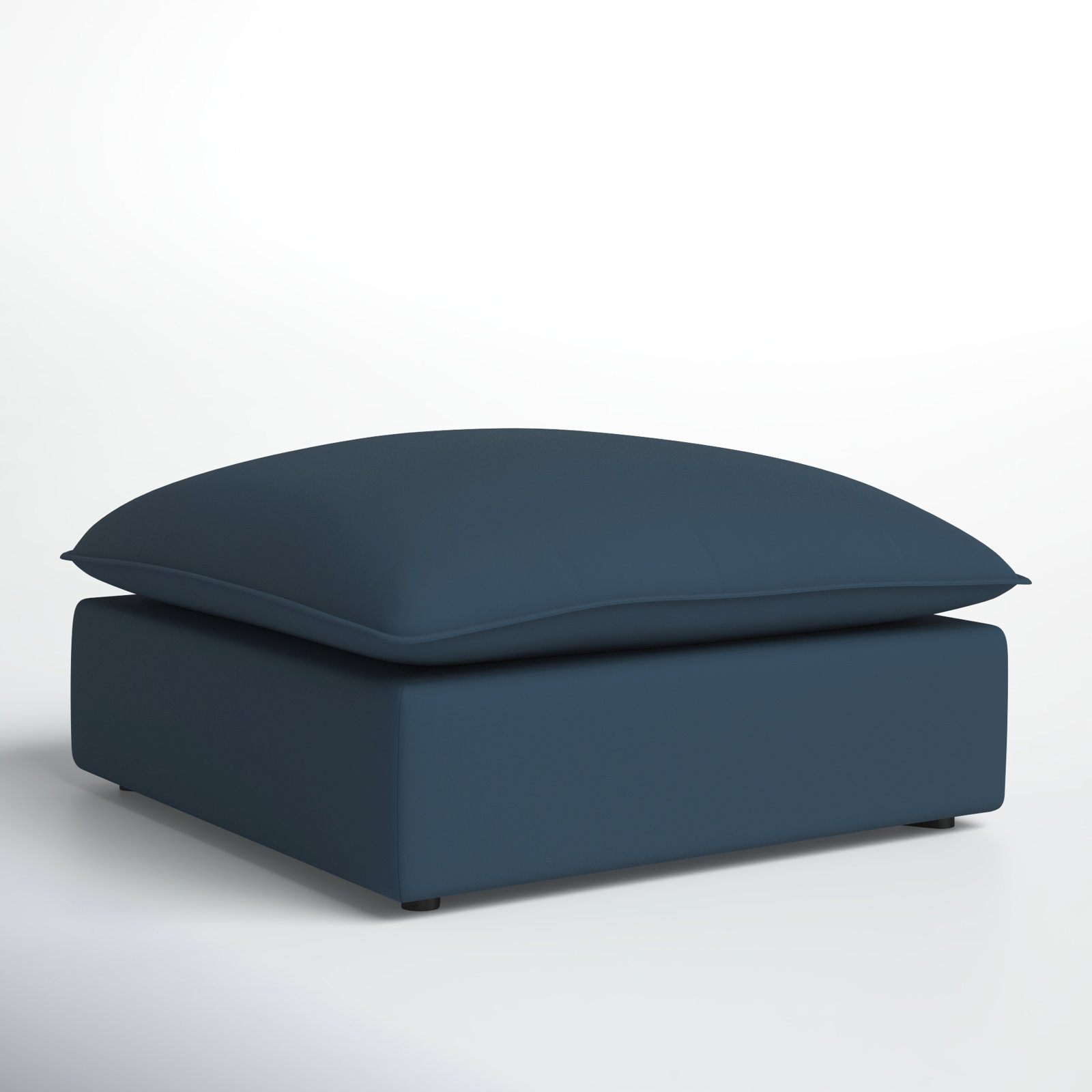 Ellaria 40" Ottoman, Navy Blue Velvet
