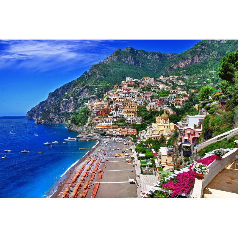 «Scenic Positano» par Freeartist - Photographie sur toile tendue, L 12 po x H 8 po