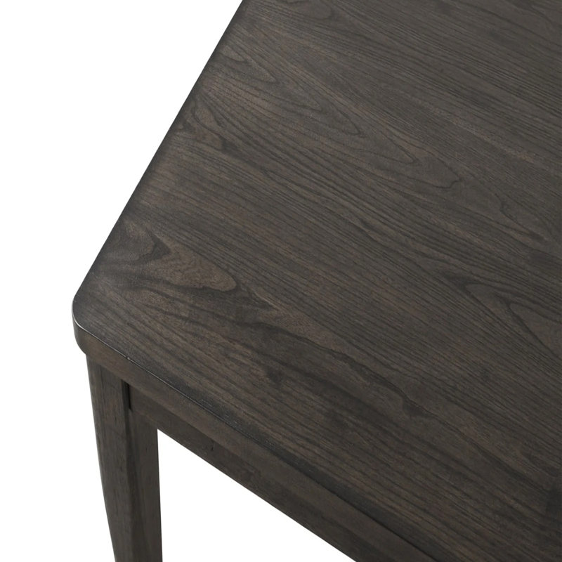 Table de salle à manger Oline, bois brun noyer foncé, plateau rectangulaire de 72 pouces