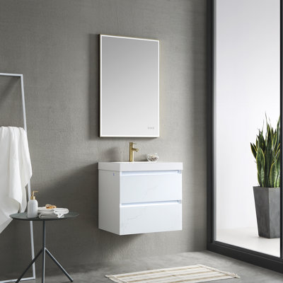 Ensemble de meuble-lavabo simple 24 po avec miroir Fahriye