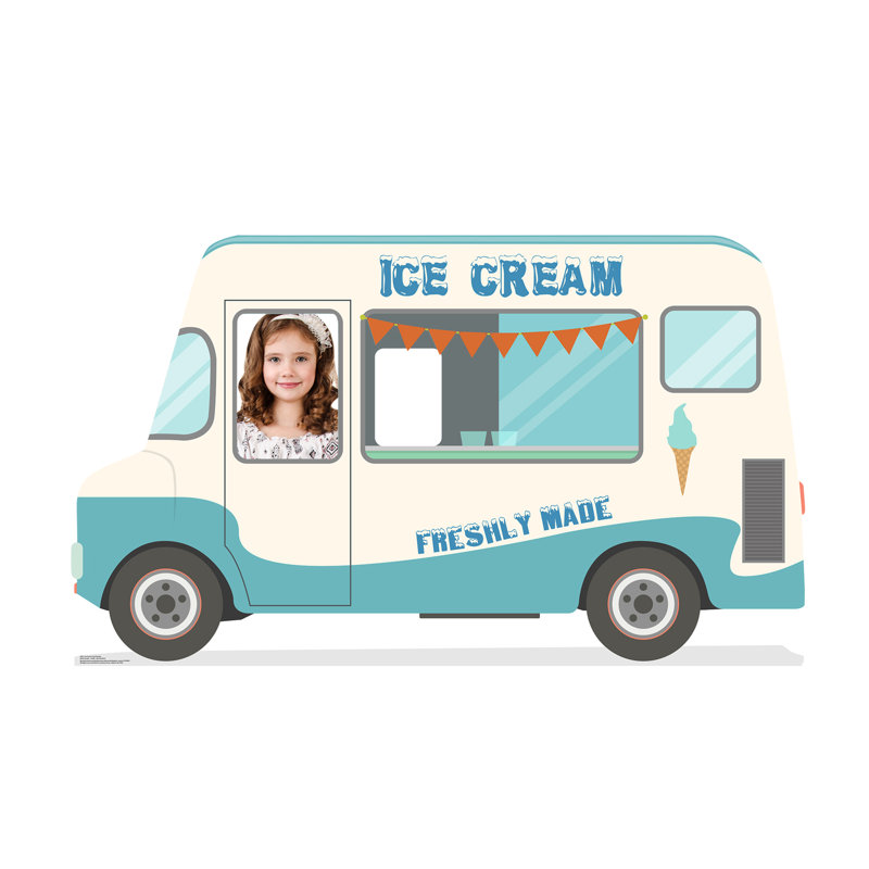 Life-Size Ice Cream Truck Cardboard Stand-Up with Cutouts