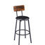 Tabouret de bar brun rustique - 36,22 po de hauteur, panneau de particules épais de 0,6 po