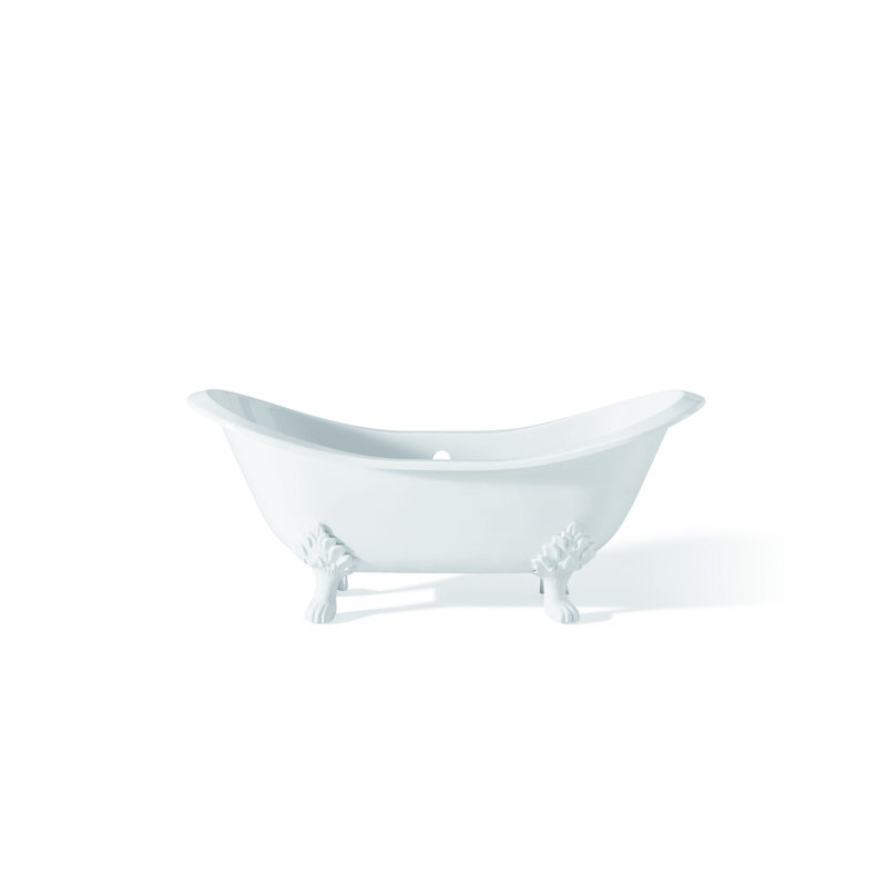 Regency 72'' x 31'' Soaking Cast Iron Bathtub, White, White Interior with White Exterior