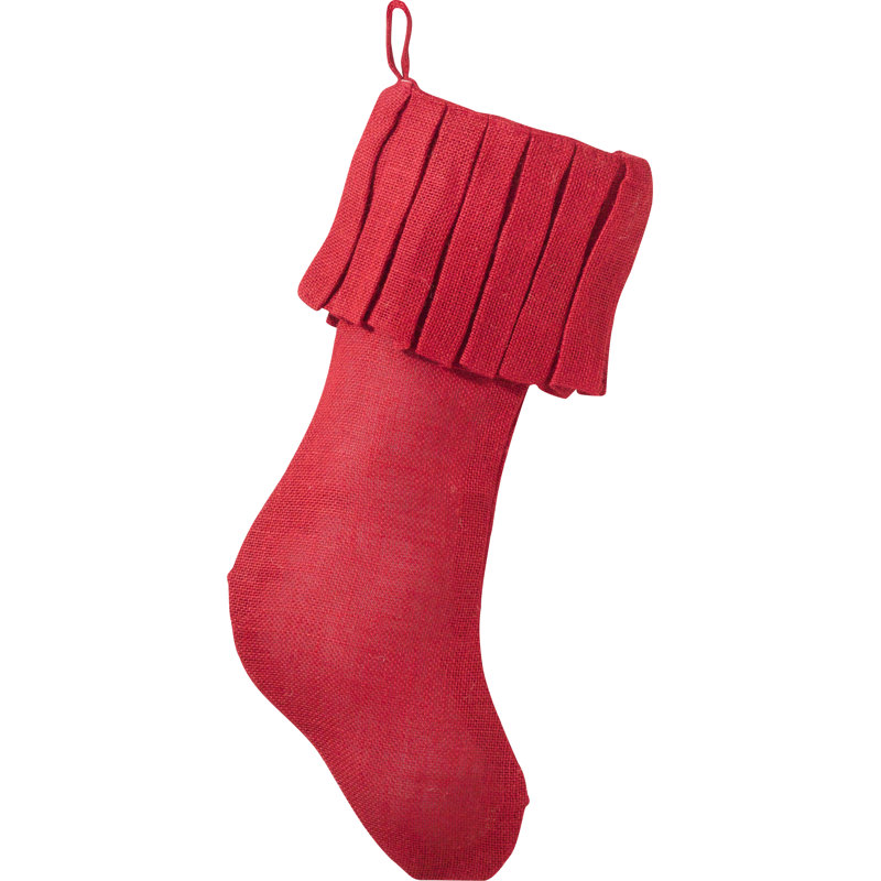 Chaussette de Noël en jute, Rouge