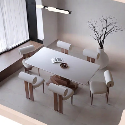 French Vintage Home Dining Table Sets 6 - Person Pedestal Dining Set