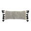 Oreiller à fermeture à glissière géométrique 100% coton 12 po x 28 po gris et noir 12 po x 28 po
