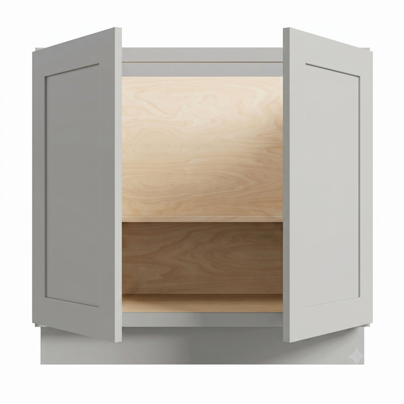 Armoire de cuisine Modern Shaker, cadre en bouleau massif et boîte en contreplaqué, glissières et charnières à fermeture en douceur, tailles modulaires pour une disposition personnalisée (12 po à 36 po)