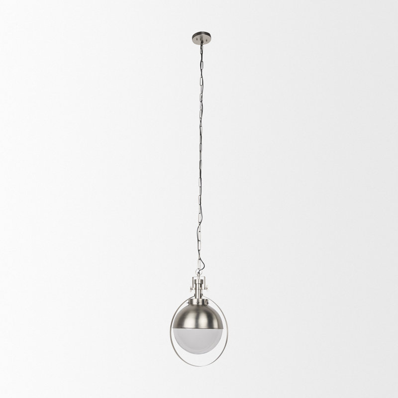 Luminaire suspendu sphère 1 lumière Mcgouver, Nickel
