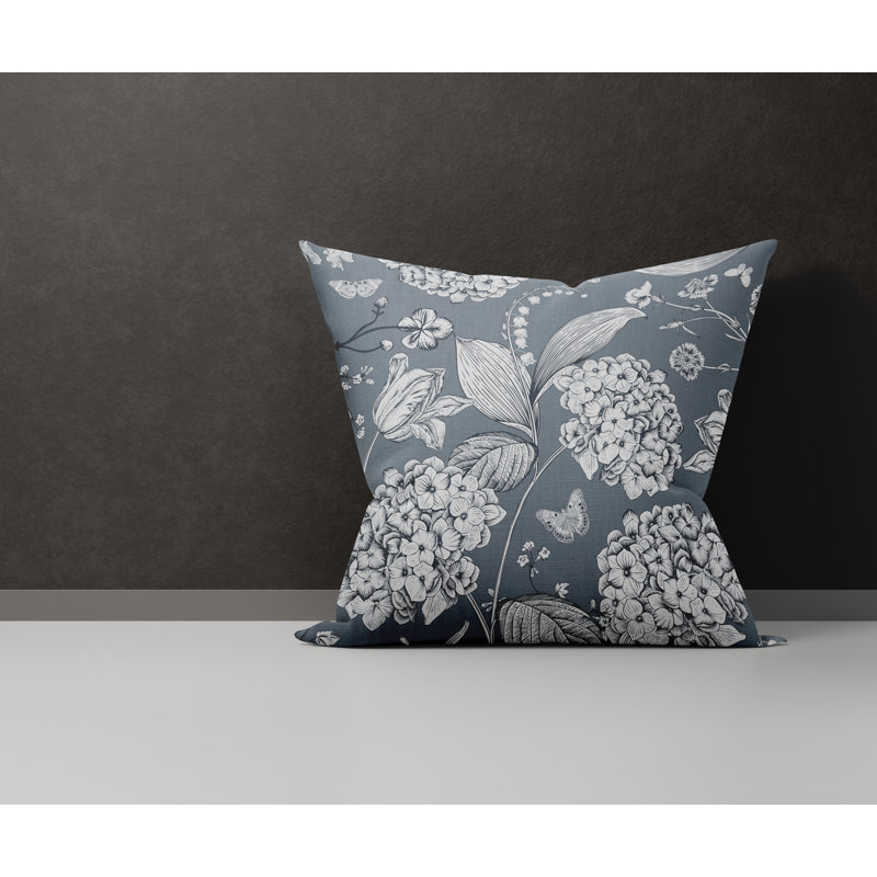 Lya Square Cotton Pillow Cover & Insert, 17H" x 17W", Grey