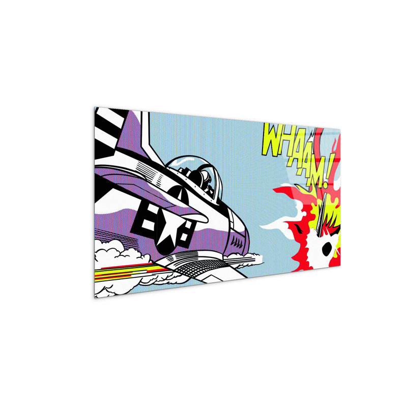 Homage to Roy - Whaam! 1963 by Art Studio 50cm H x 100cm W High Quality Print on Frameless Panel, Lightweight, Ready to Hang