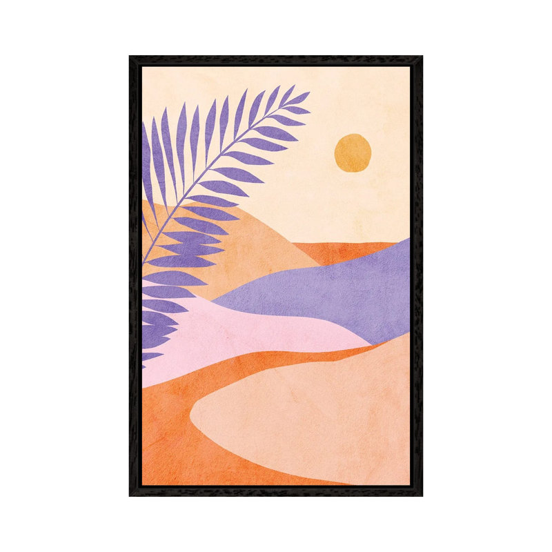 Midmod Tropical Summer IIII Lilac 1 Piece Wall Art on Canvas, 66.04 cm H x 45.72 cm W, Black Framed