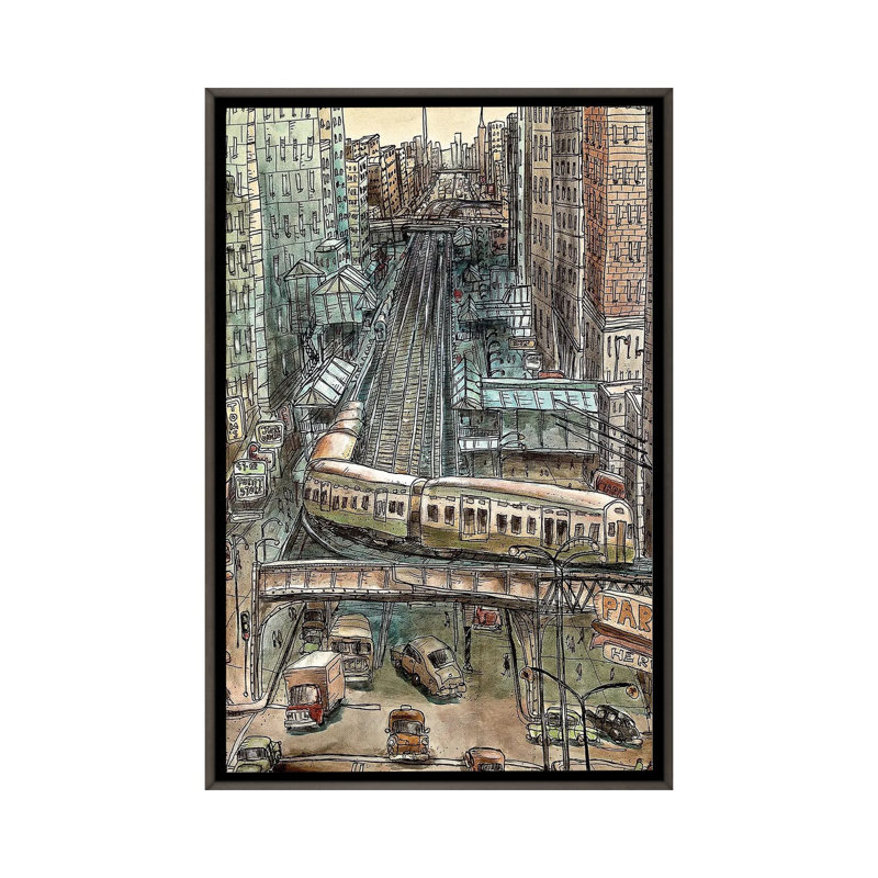 Around The Bend - Wall Art Print - Framed Canvas, 26" H x 18" W, Framed Print without Mat, Gray