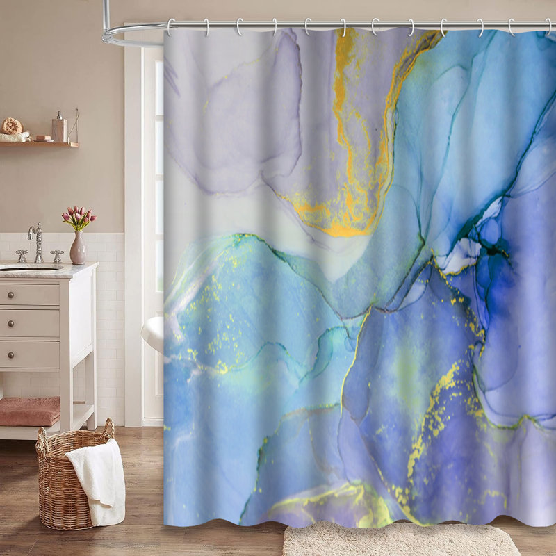 Rideau de douche avec 12 crochets, L 72 po x l 72 po