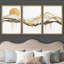 Gold Sun Mountain Abstract Landscape Artwork Pictures Wall Art Framed 3 Pieces Canvas Print-98697441-98697442