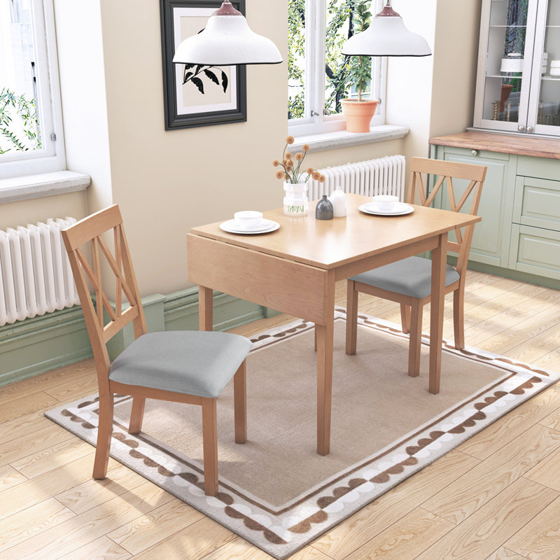 Ensemble de chaises de table de salle à manger pliables avec abattant pour petit espace, Jaune