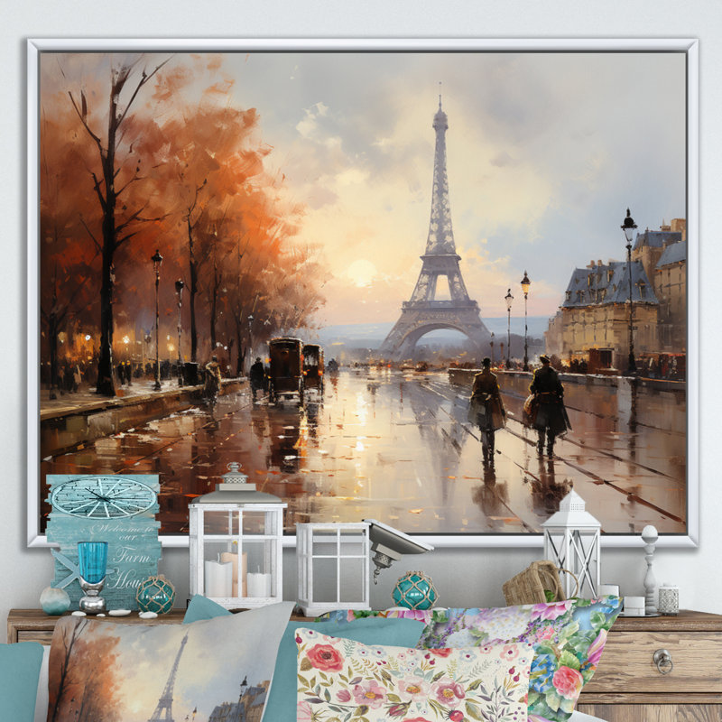 Marterius, Paris, années 1920 II - France, art mural, H 24 po x l 32 po, Cadre flottant blanc