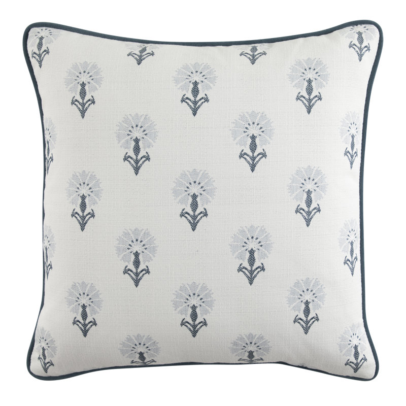 Coussin extérieur Enchanted Mist, Gris / blanc / bleu, Carré 26 po