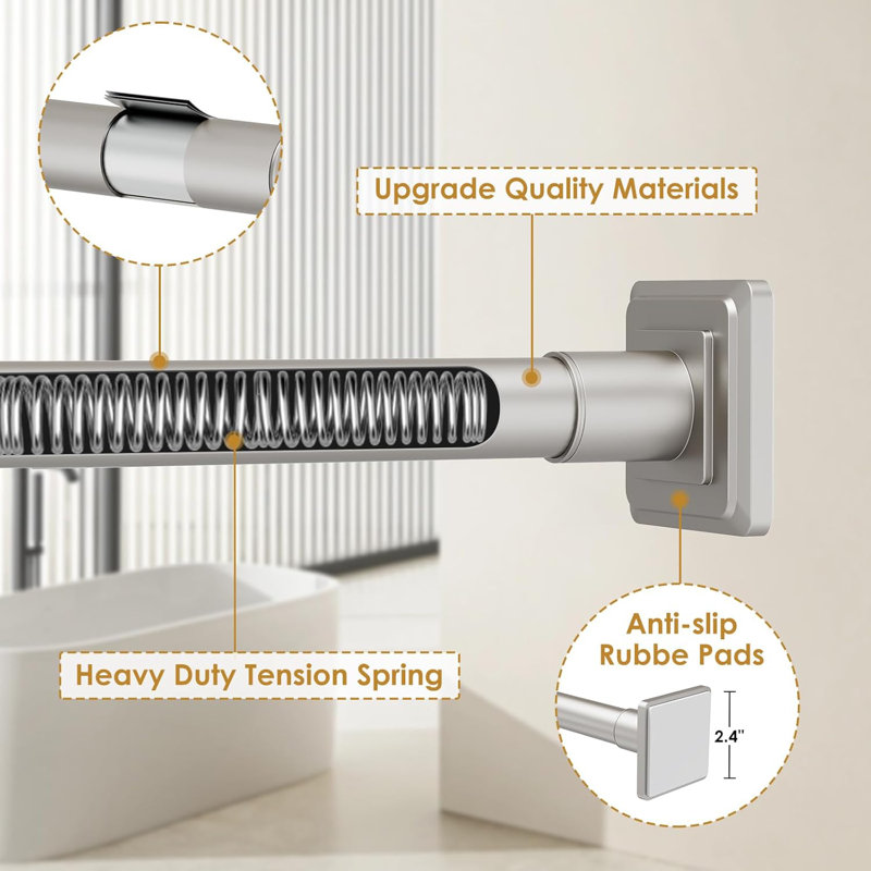 76cm Straight Wall Shower Curtain Pole