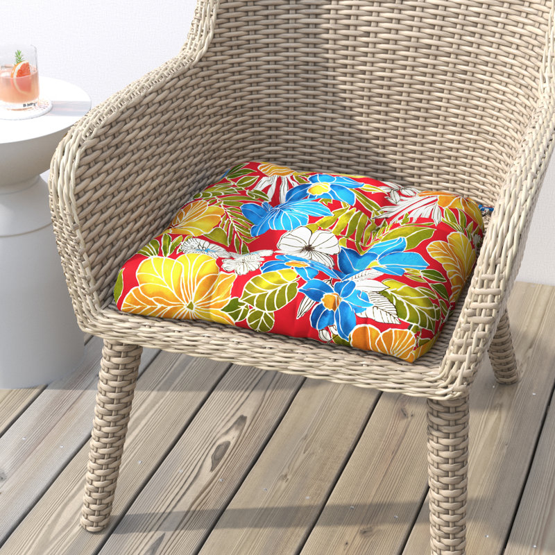 Outdoor 4'' Dining Chair Seat Cushion, Marine Blue