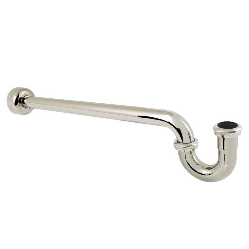 Kingston Brass Trimscape 1-1/4 Inch Decor P-Trap with High Box Flange, 24 Inch Length, 18 Gauge, Polished Nickel