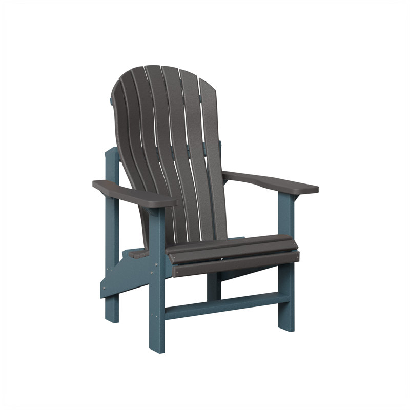 Berlin Gardens Contour Upright Adirondack Chair, Smoke Gray with Slate