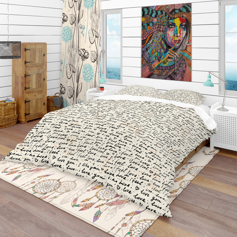 Ensemble de housse de couette éclectique, Housse de couette double / grand et 2 taies