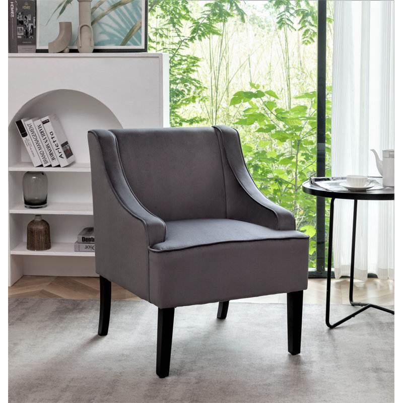 Gartenbush Upholstered Armchair, Gray Microfiber/Microsuede